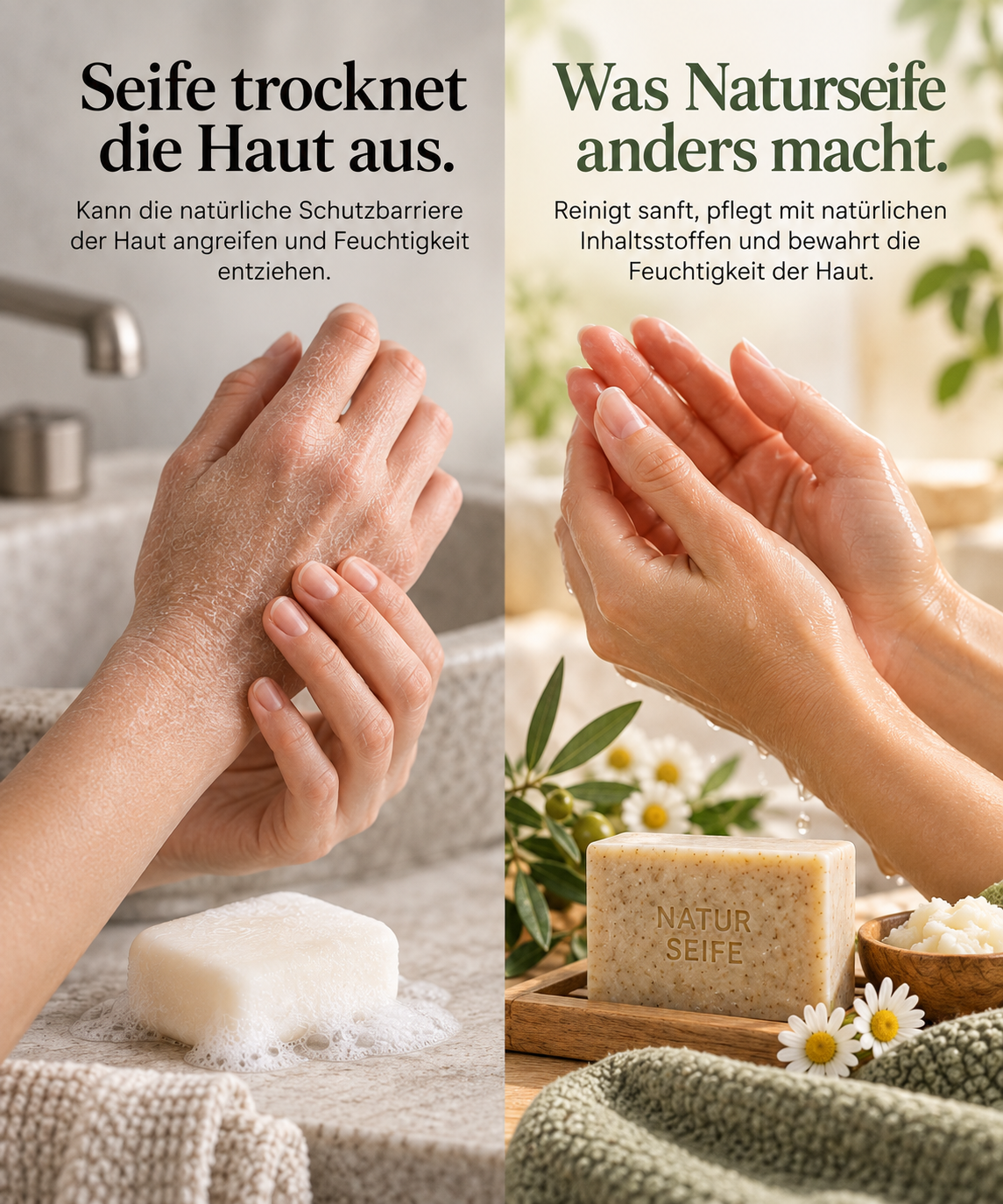 Trocknet Seife die Haut aus?