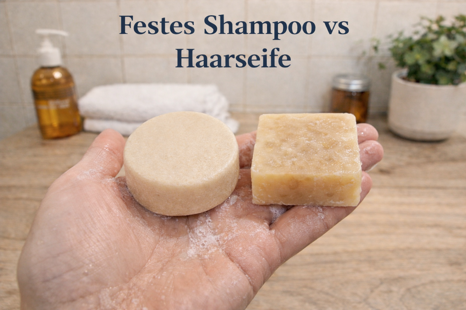 Festes Haarshampoo vs. Haarseife