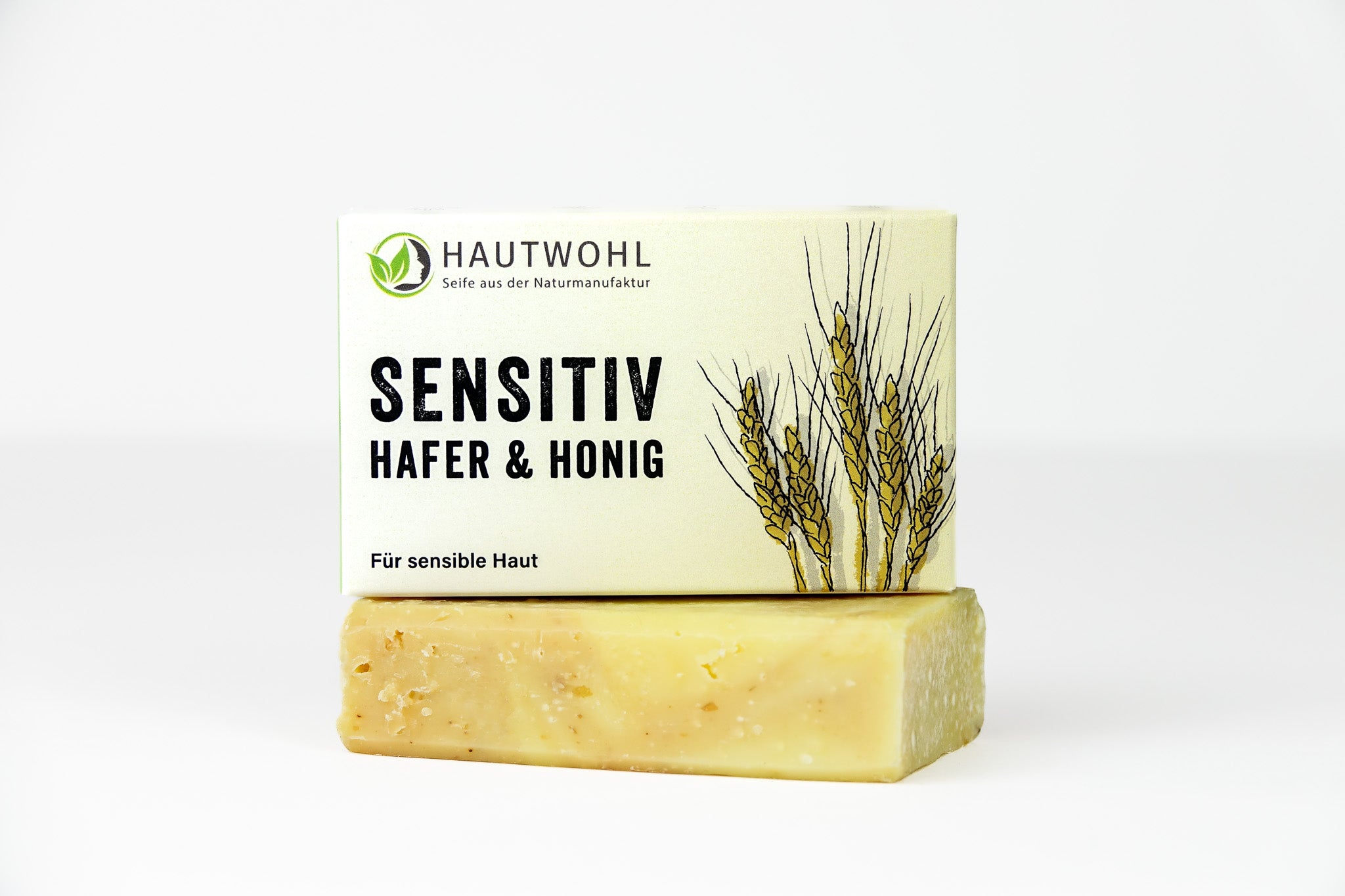 Verpackung der Sensitiv Naturseife mit Hafer und Honig für sensible Haut